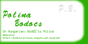 polina bodocs business card